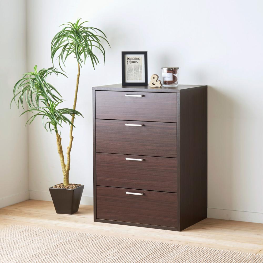 白井産業　チェスト　フルニコ　ダークブラウン　幅５６．６×高さ８０×奥行３９．５ｃｍ　ＦＵＬ－８０５５Ｈ　ＤＫ