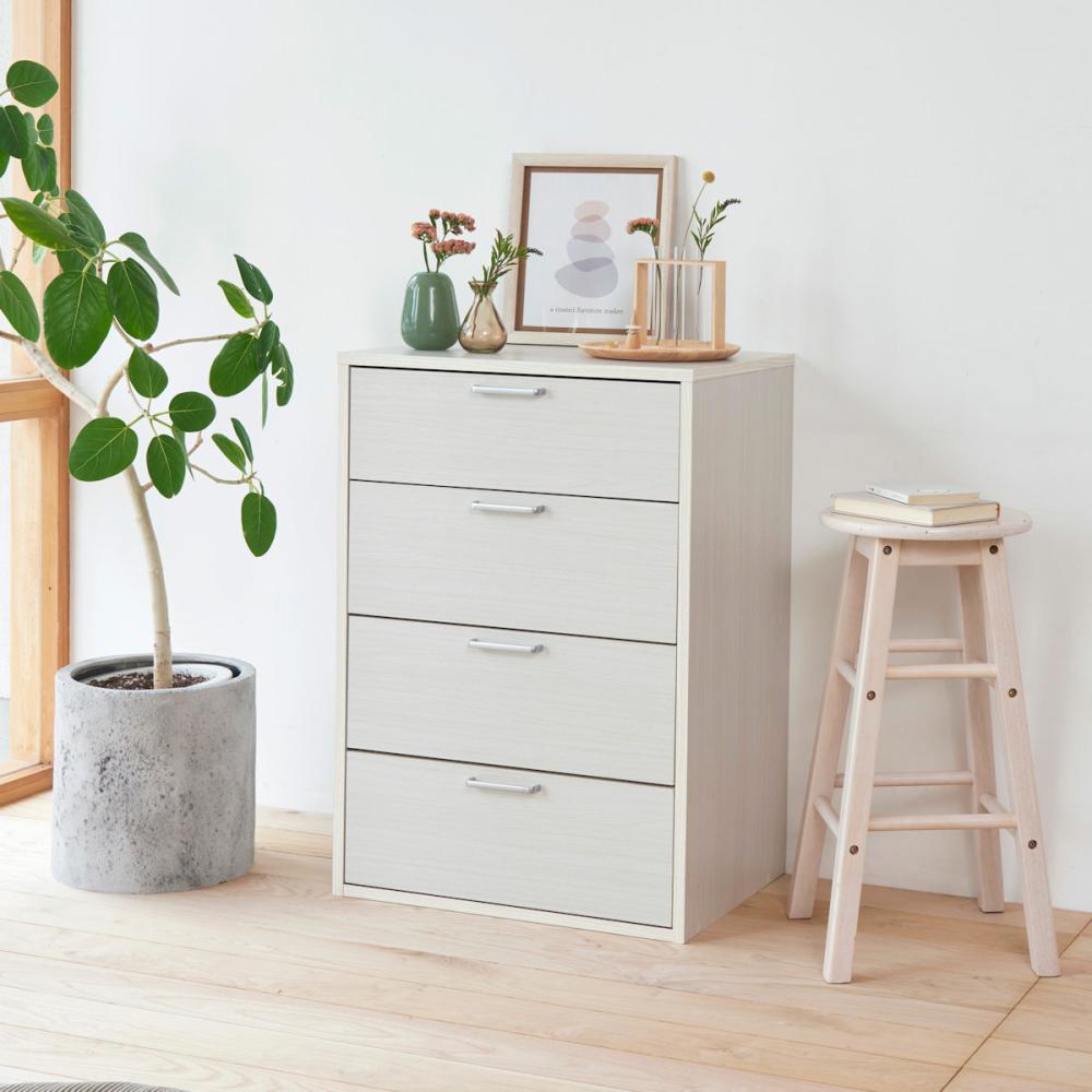 白井産業　チェスト　フルニコ　ホワイト　幅５６．６×高さ８０×奥行３９．５ｃｍ　ＦＵＬ－８０５５Ｈ　ＷＨ