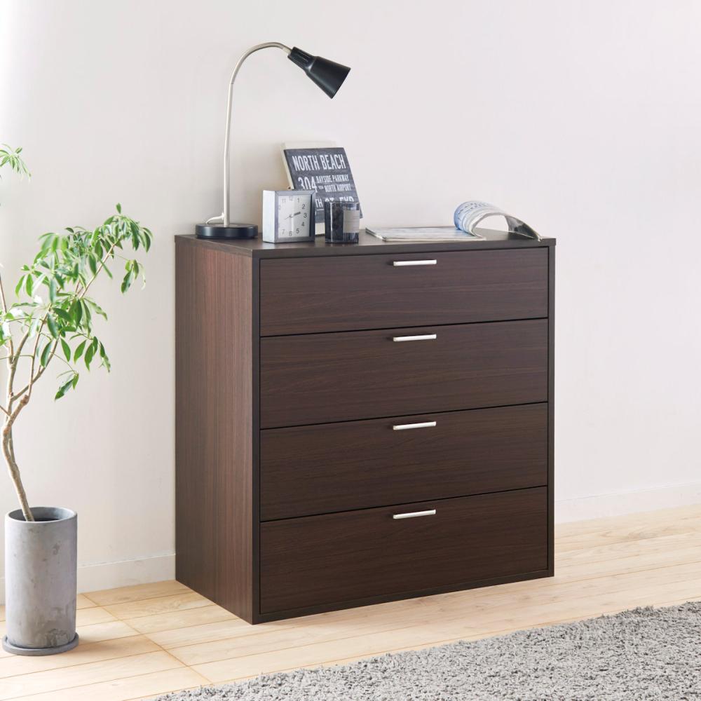 白井産業　チェスト　フルニコ　ダークブラウン　幅７８．２×高さ８０×奥行３９．５ｃｍ　ＦＵＬ－８０８０Ｈ　ＤＫ