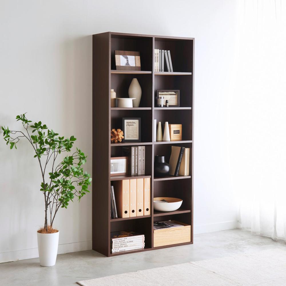 白井産業　オープンラック　フルニコ　ダークブラウン　幅８３．５×高さ７９．７×奥行２９．２ｃｍ　ＦＵＬ－１８８５　ＤＫ