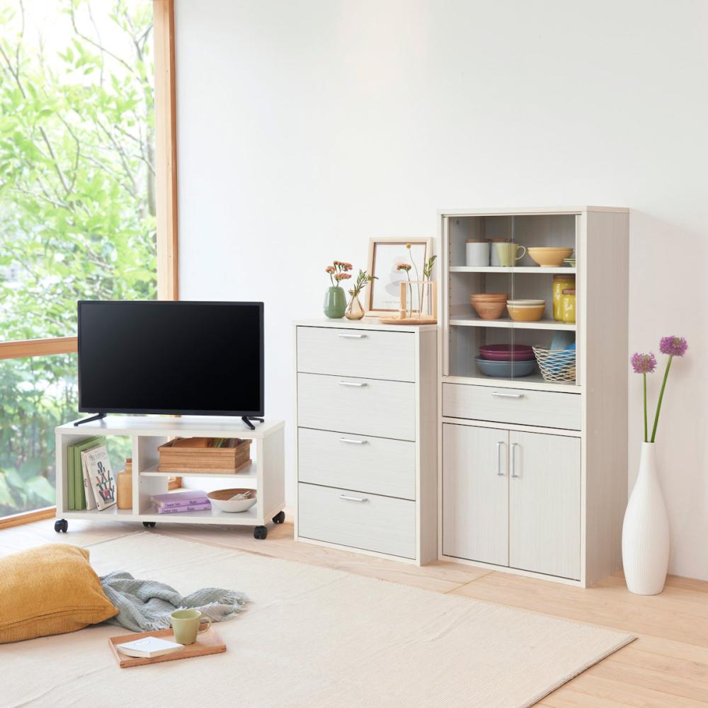 白井産業　オープンラック　フルニコ　ホワイト　幅８３．５×高さ７９．７×奥行２９．２ｃｍ　ＦＵＬ－１８８５　ＷＨ