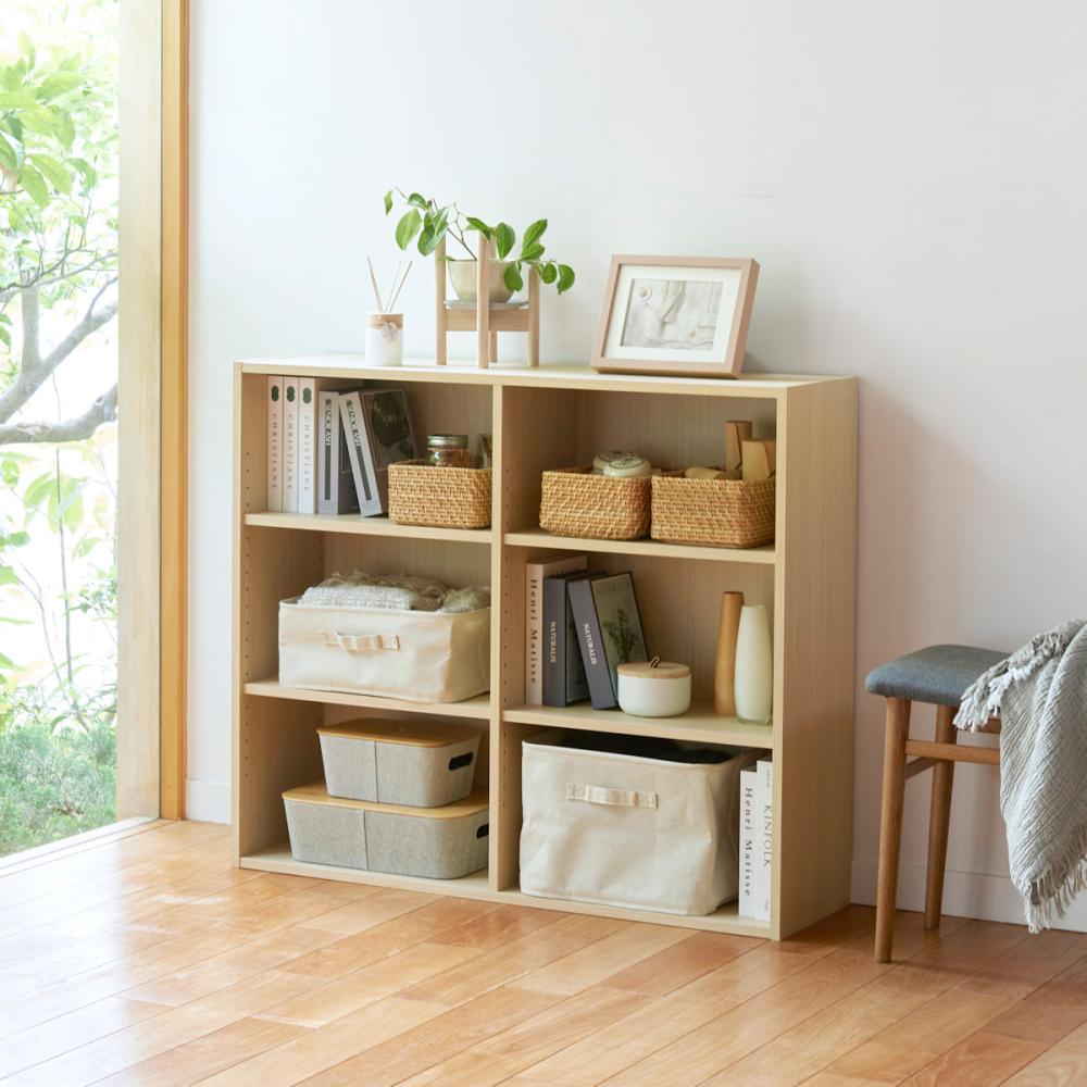 白井産業　オープンラック　フルニコ　ナチュラル　幅１０６．３高さ８９．８×奥行２９．２ｃｍ　ＦＵＬ－９０１１　ＮＡ