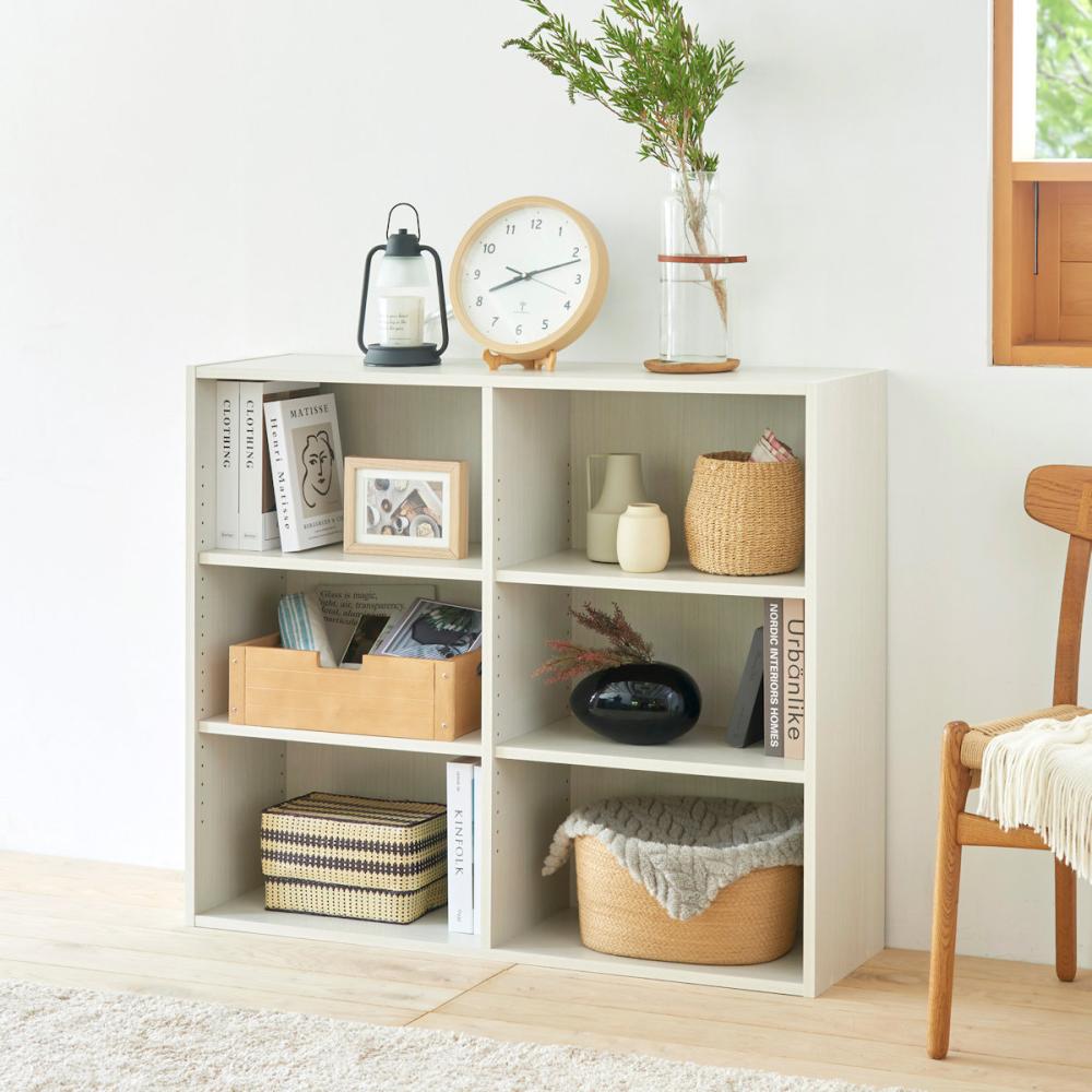 白井産業　オープンラック　フルニコ　ホワイト　幅１０６．３高さ８９．８×奥行２９．２ｃｍ　ＦＵＬ－９０１１　ＷＨ