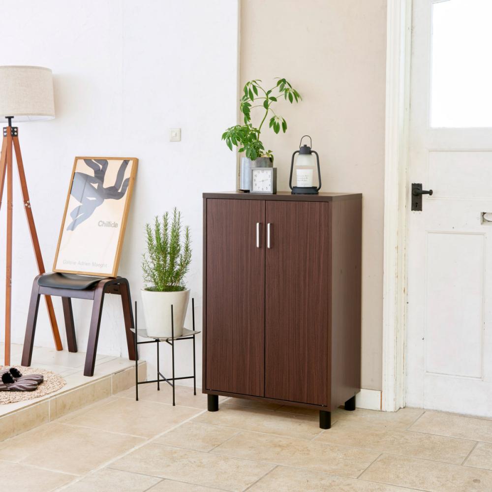 白井産業　下駄箱　フルニコ　ダークブラウン　幅６３．０×高さ９９×奥行３６．４ｃｍ　ＦＵＬ－１０６５Ｄ　ＤＫ