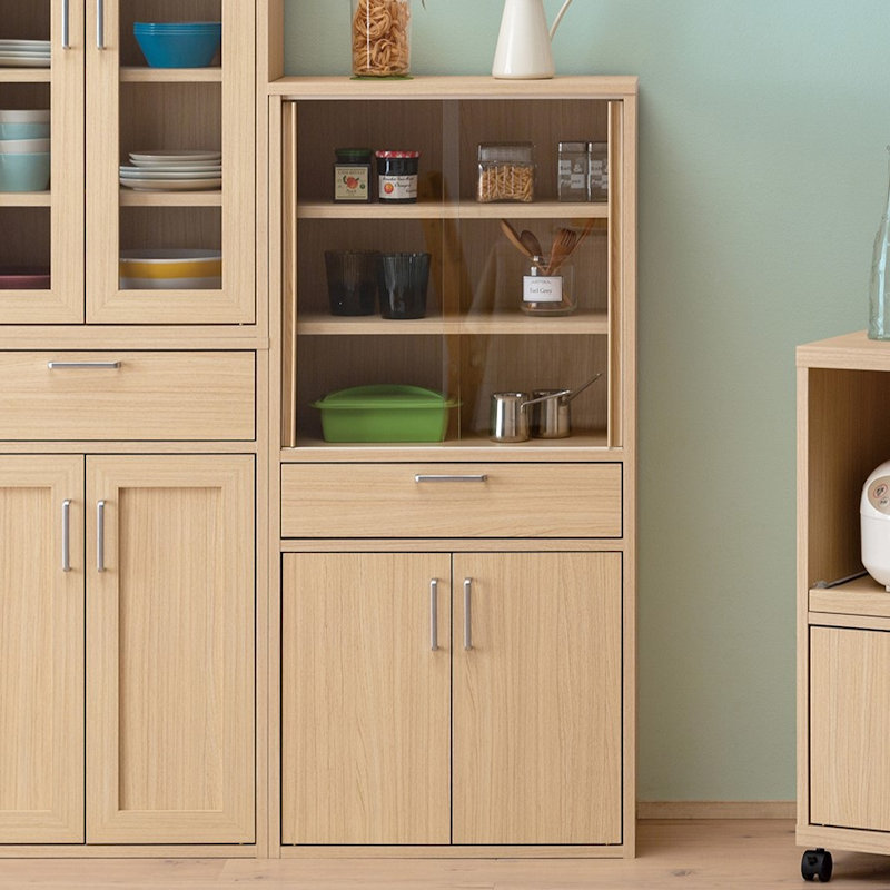 白井産業　食器棚　フルニコ　ナチュラル　幅５６．６×高さ１９×奥行２９．５ｃｍ　ＵＬ－１２５５ＤＧＨ　ＮＡ