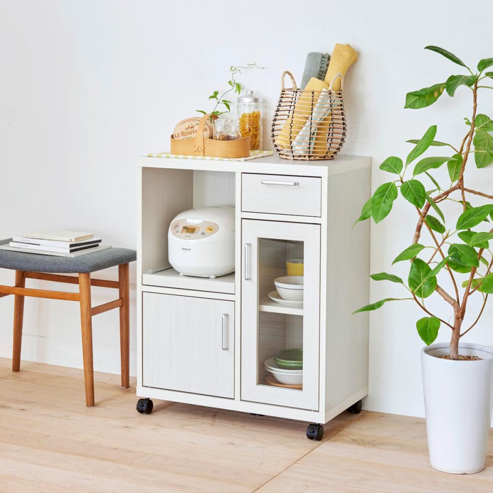 白井産業　家電収納　フルニコ　ホワイト　幅６３．１×高さ８０×奥行３５．６ｃｍ　ＦＵＬ－８０６５ＳＬ　ＷＨ