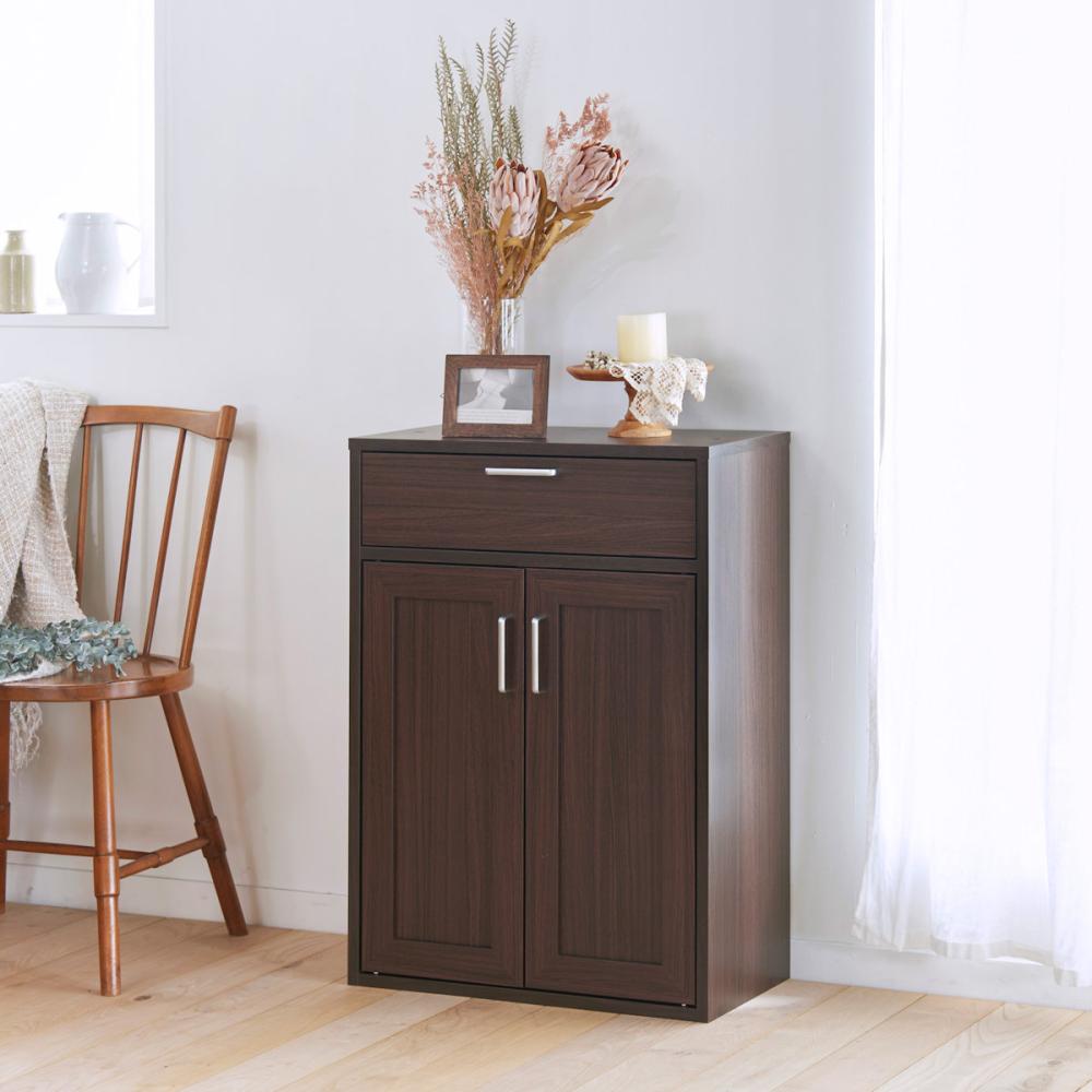 白井産業　キャビネット　フルニコ　ダークブラウン　幅５６．６×高さ８０×奥行２９．５ｃｍ　ＦＵＬ－８０５５ＤＨ　ＤＫ