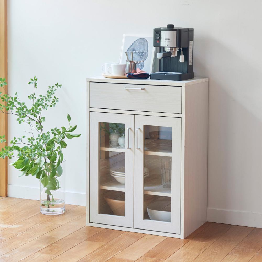 白井産業　キャビネット　フルニコ　ホワイト　幅５６．６×高さ８０×奥行３５．５ｃｍ　ＦＵＬ－８０５５ＧＨ　ＷＨ