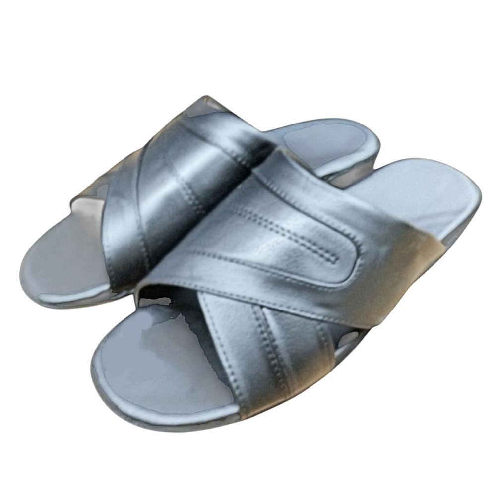 你的品牌名　紳士　前あきヘップ幅広防滑サンダル　ブラック　Ｍ　２５～２６ｃｍ