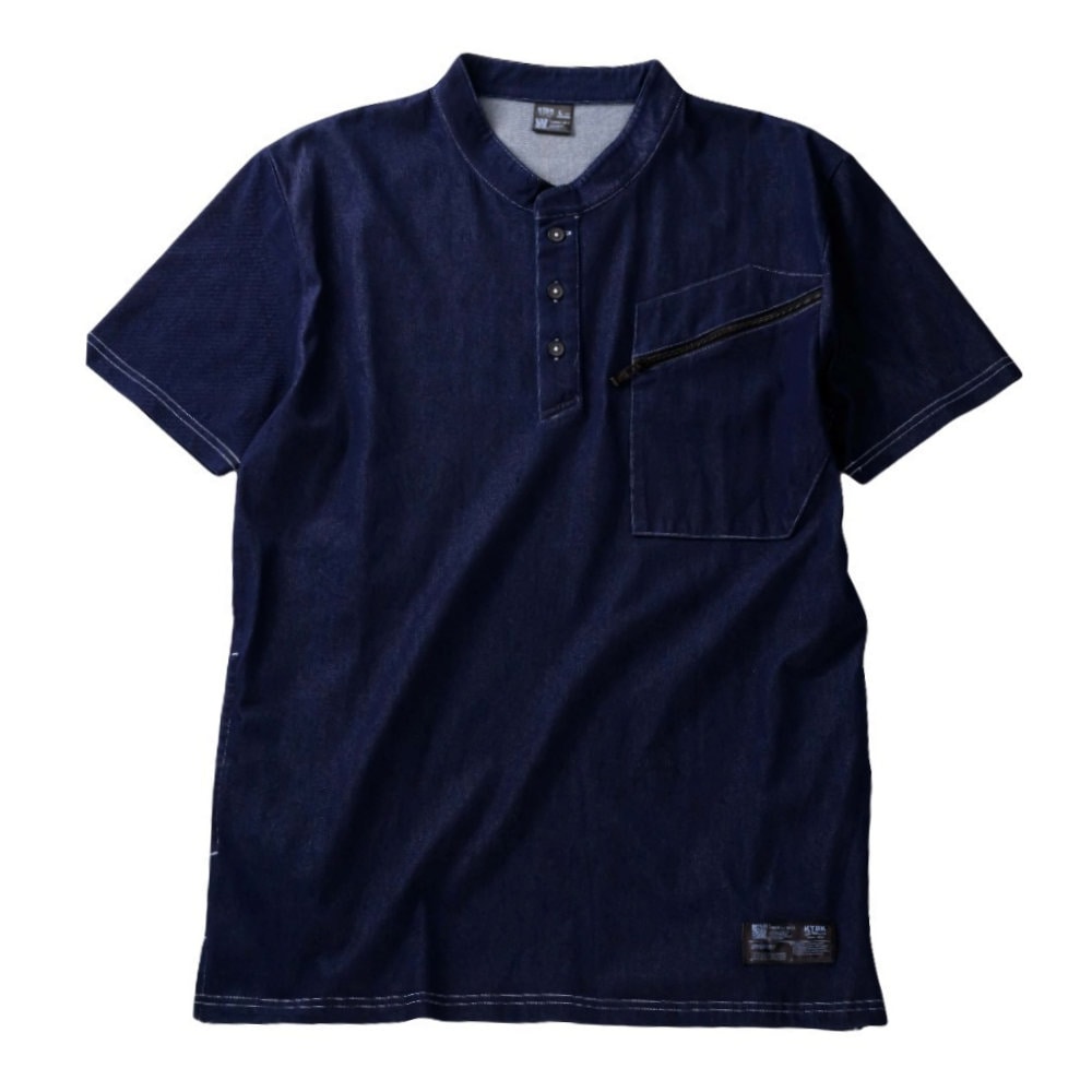 半袖ヘンリーネックシャツ