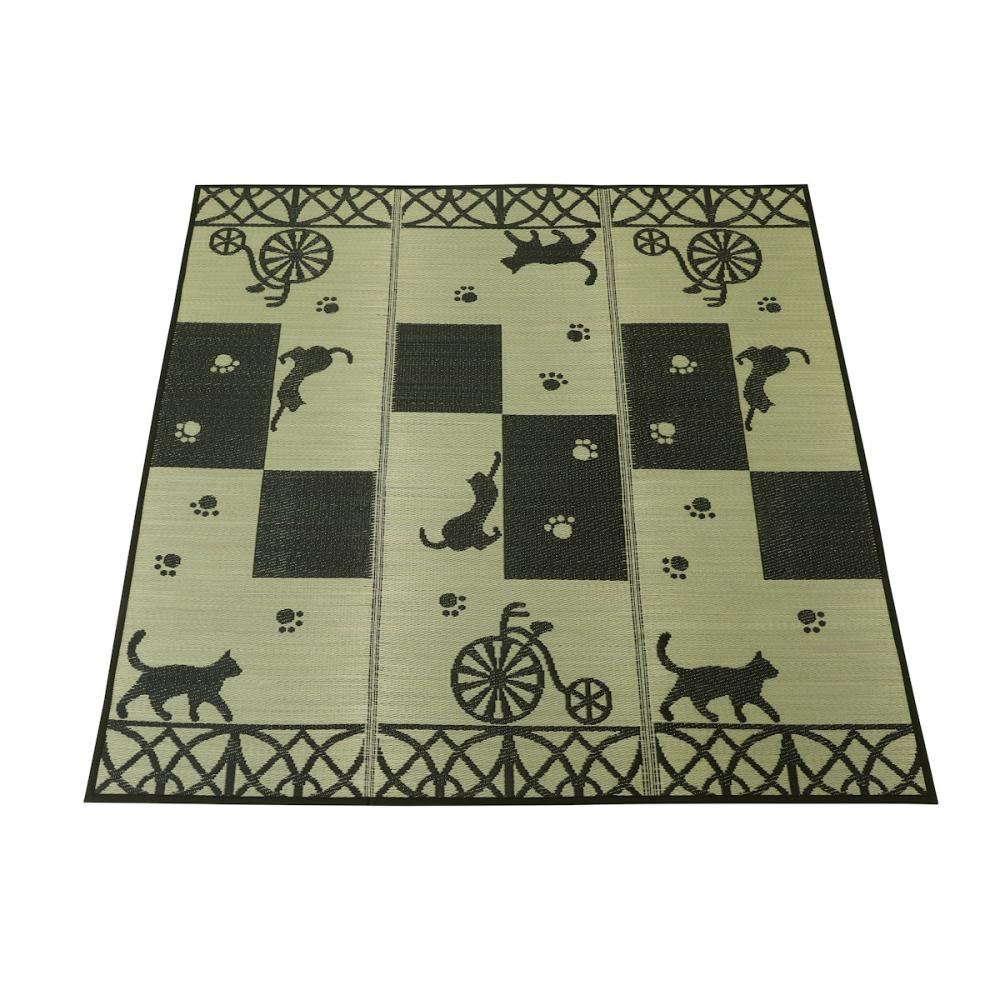 アテーナライフ　い草ラグ　お散歩猫　１８０×１８０ｃｍ　約２畳