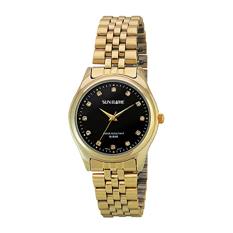 サン・フレイム　日本製ウォッチ　ゴールド　ブラック　ＪＢ６Ｄ０００１－ＭＢＫ