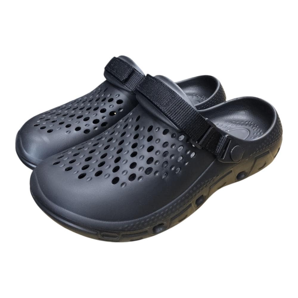 你的品牌名　バックストラップサンダル　防滑・水抜き　ブラック　Ｍ　２５～２６ｃｍ