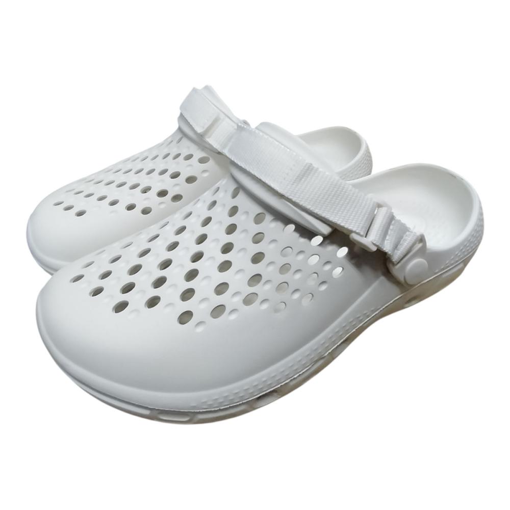 你的品牌名　バックストラップサンダル　防滑・水抜き　ホワイト　Ｓ　２４～２５ｃｍ