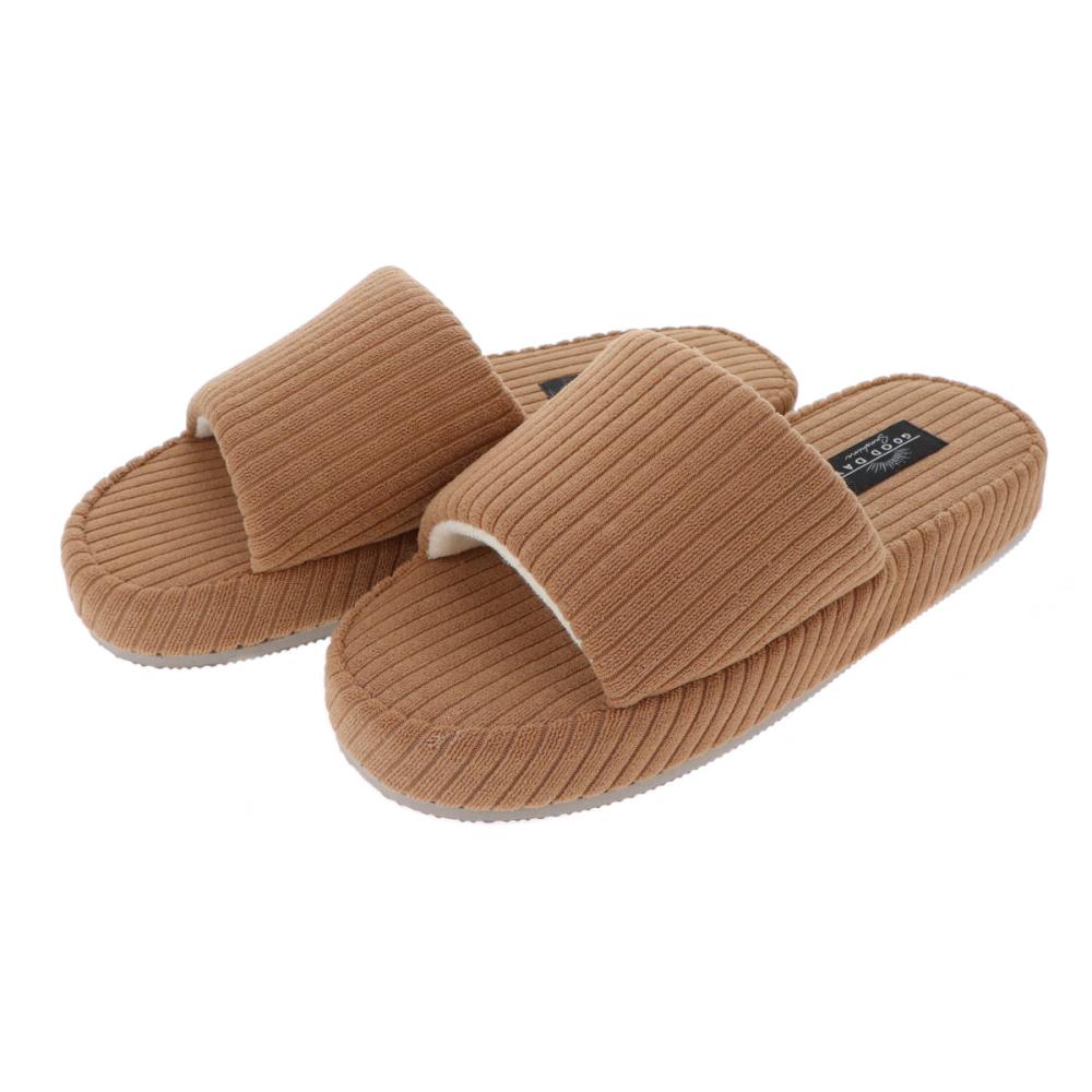 アテーナライフ　すっぽり履ける低反発で足元ふんわりスリッパ　ベージュ　Ｍ