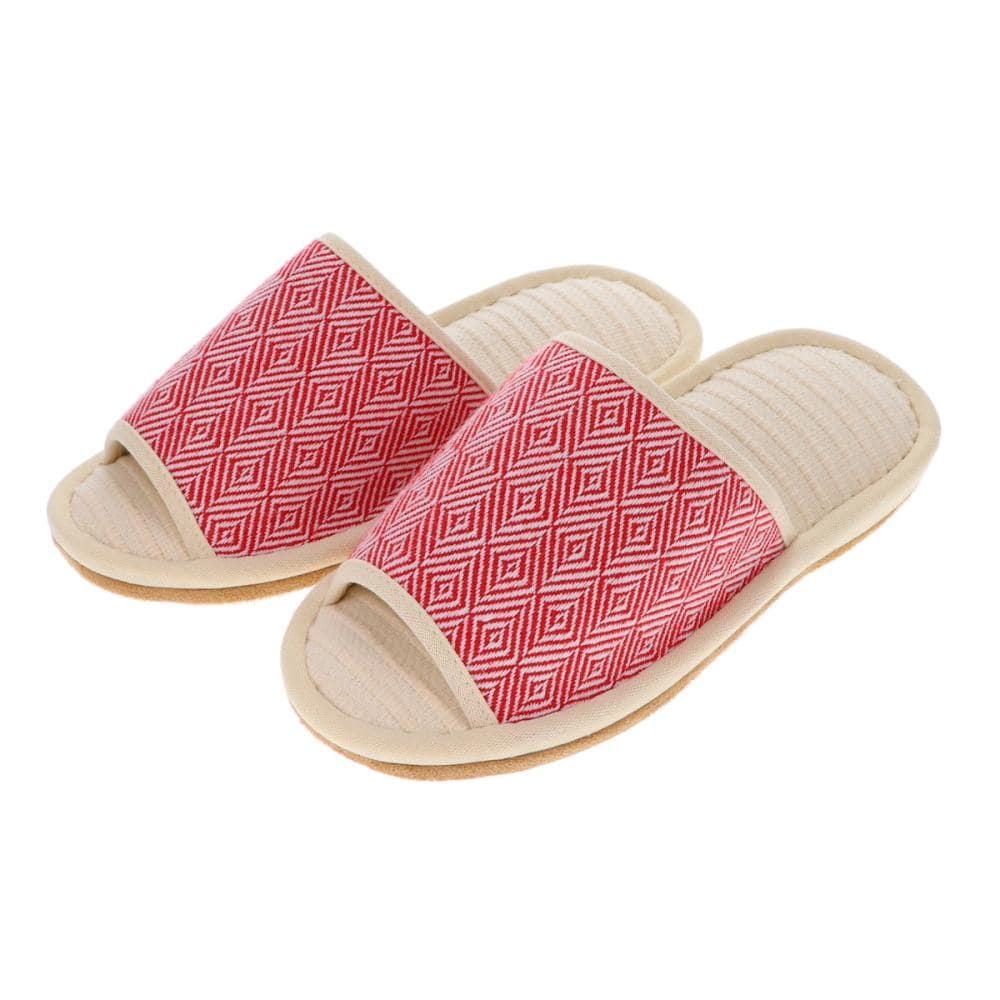 アテーナライフ　コットンスリッパ　レッド　Ｌ