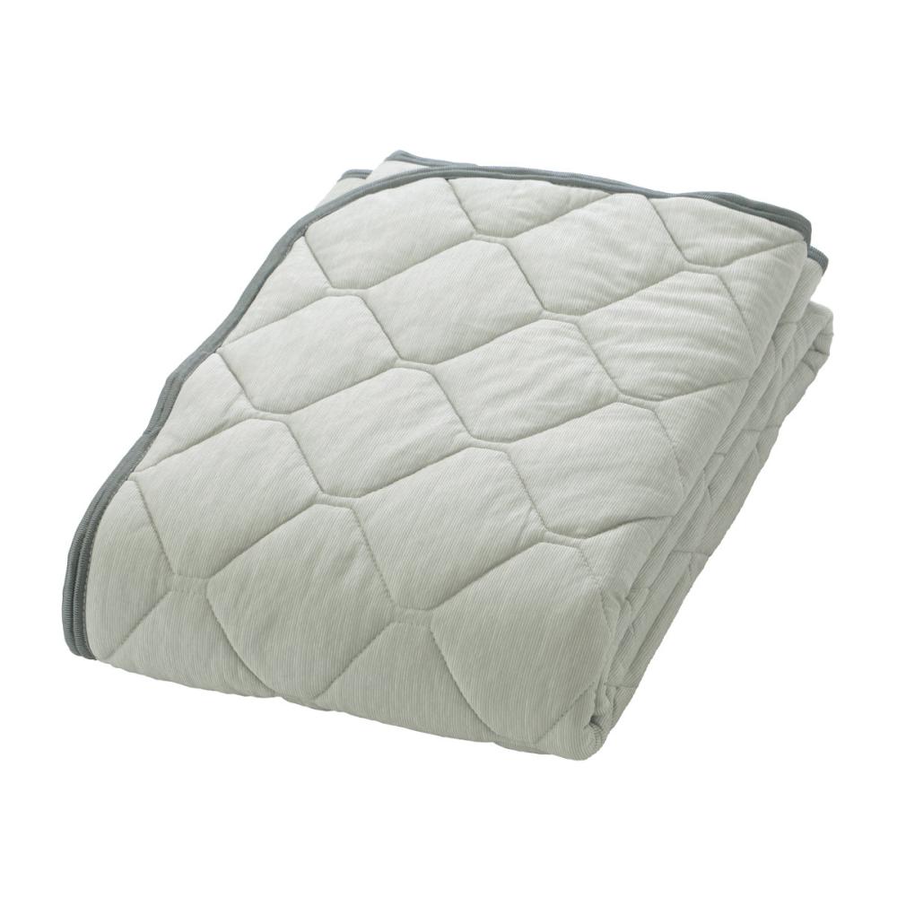 アテーナライフ　涼プラス超冷感　リバーシブル敷パッド　エアコンプラス　グレー　シングル　１００×２００ｃｍ