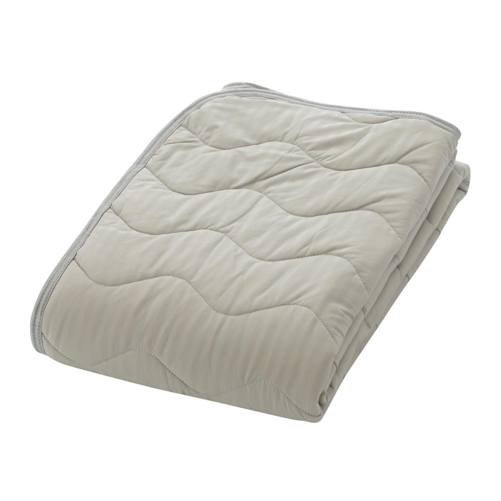 アテーナライフ　涼プラス強冷感　もちもちリバーシブル敷パッド　爽やかプラス　グレージュ　シングル　１００×２００ｃｍ