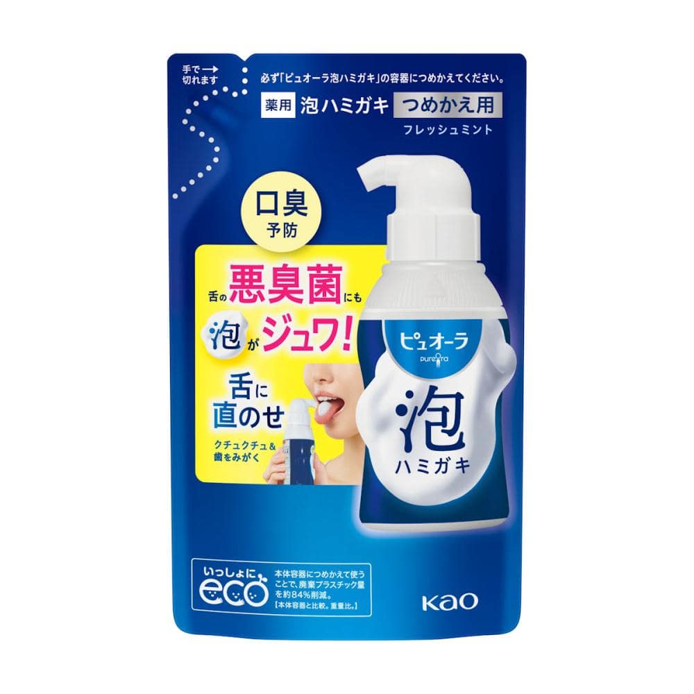花王　ピュオーラ　泡ハミガキ　フレッシュミント　詰め替え用　１００ｍＬ