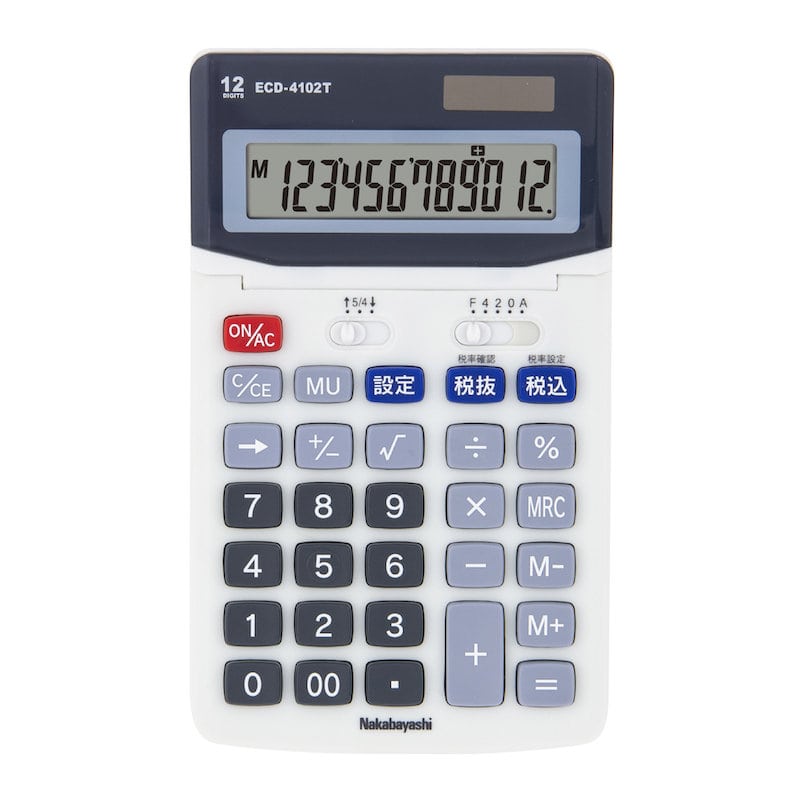 電卓デスクトップスタンダード　Ｍ　ライトグレー　ＥＣＤ－４１０２ＴＬＧ