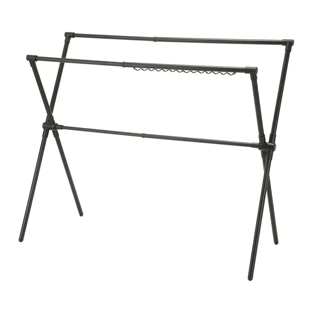 アテーナライフ　たくさん干せるＸ型伸縮室内物干し　ブラック