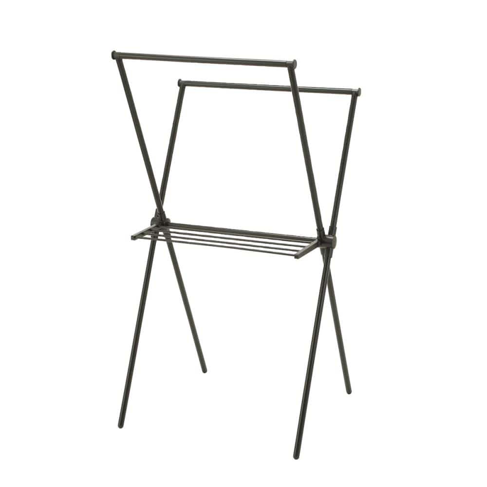 アテーナライフ　手軽に干せるコンパクトＸ型室内物干し　ブラック