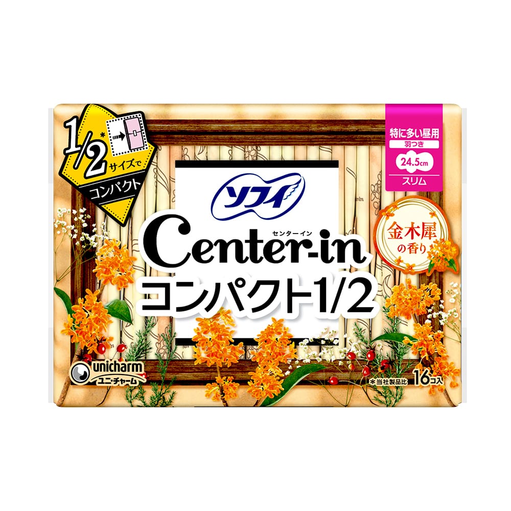 ユニ・チャーム　センターインコンパクト　金木犀　特に多い昼用　１６枚