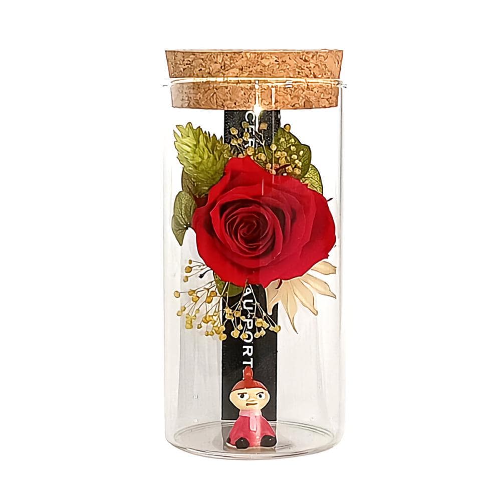 プリザーブドフラワー　リトルミイ　グラスローズ　レッド