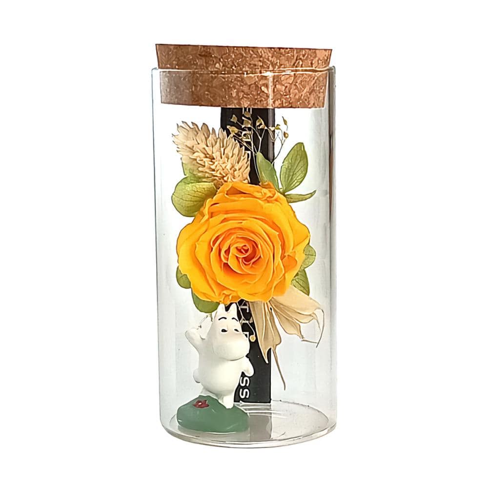 プリザーブドフラワー　ムーミン　グラスローズ　イエロー