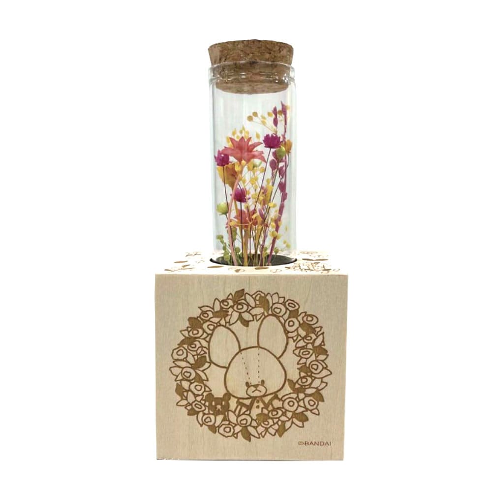 くまのがっこう　ミニグラス一輪立てアレンジ