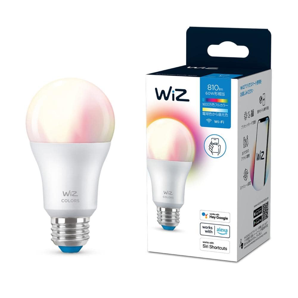 ＷＩＺ　スマートＬＥＤ電球　６０Ｗ　Ｅ２６　マルチカラー　ＷＩＺ０１ＭＣ－６０Ｗ