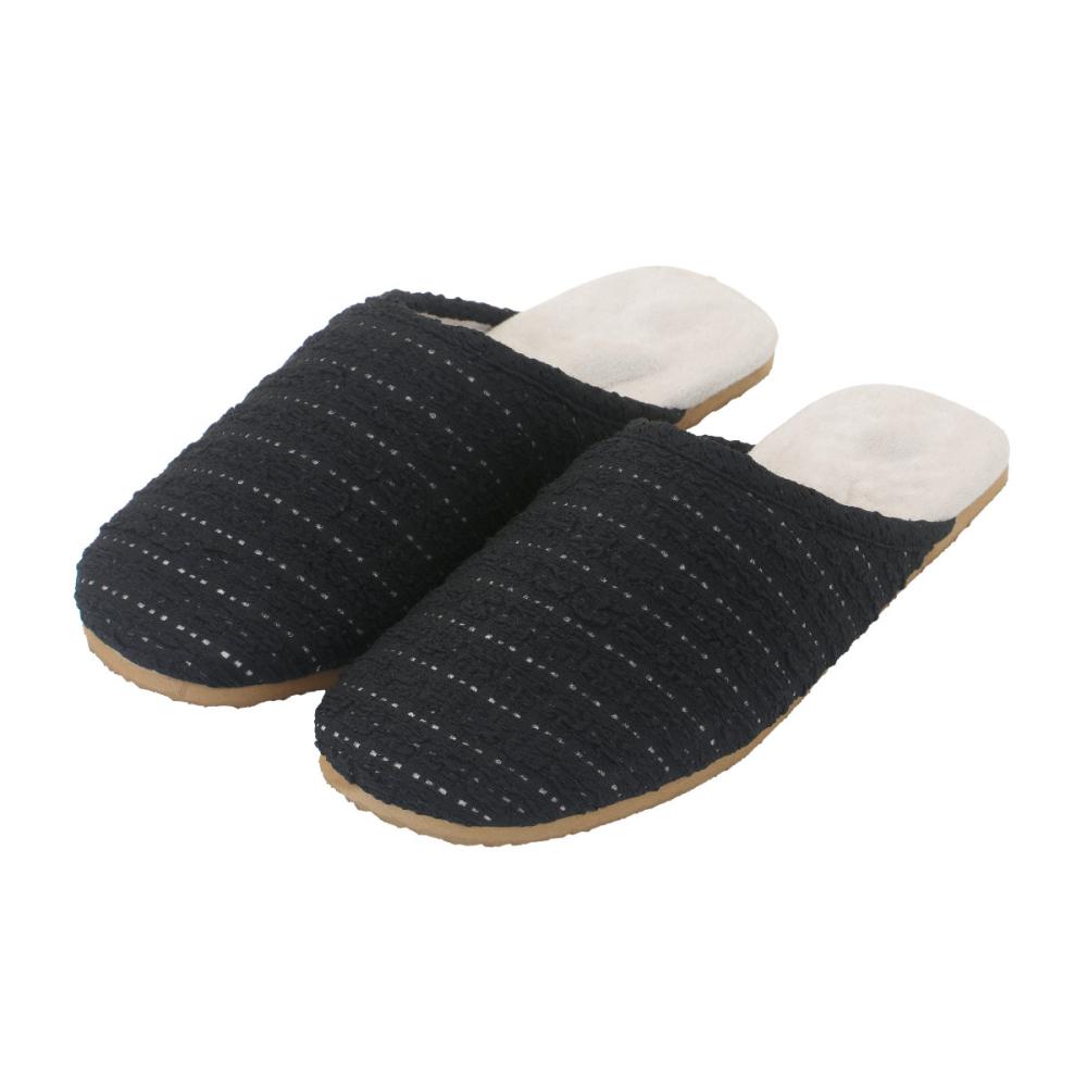 アテーナライフ　履くだけで足ツボ刺激スリッパ　ブラック　フリーサイズ