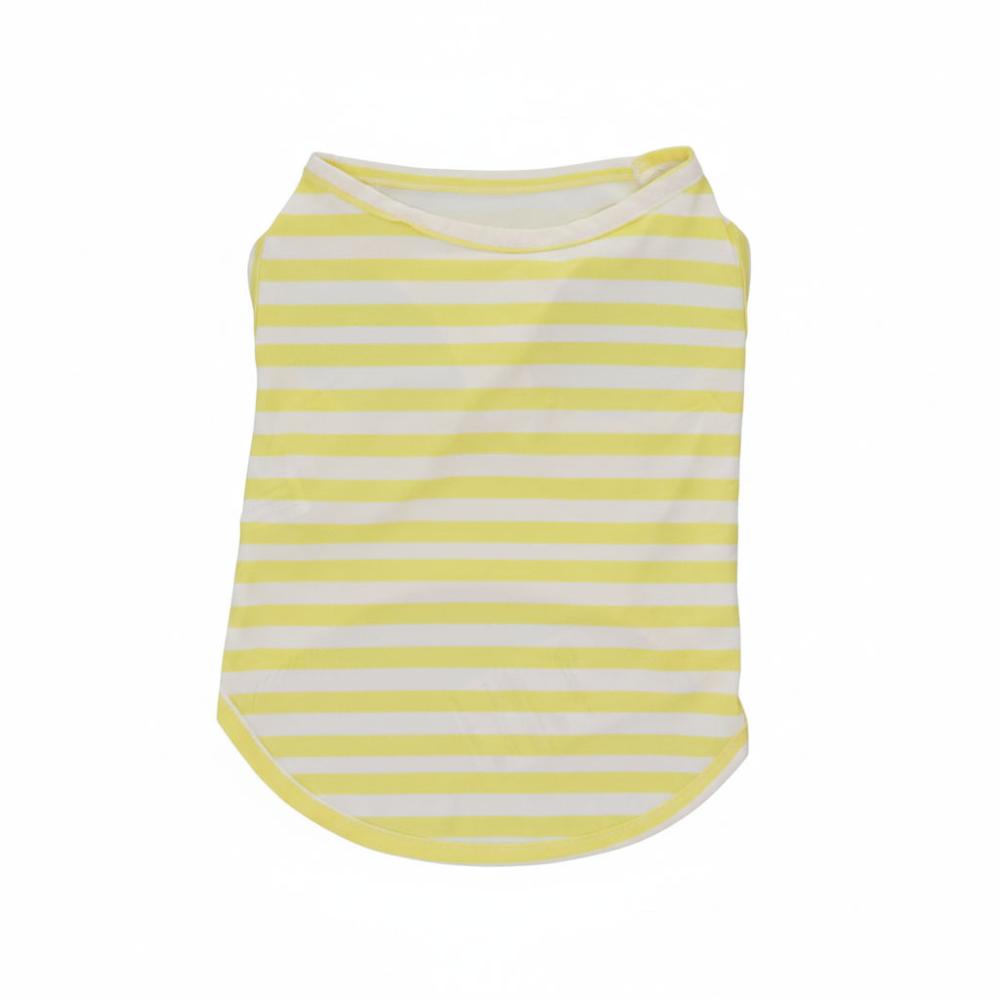 Ｐｅｔａｍｉ　冷感ペットウェア　ボーダー　イエロー　４号