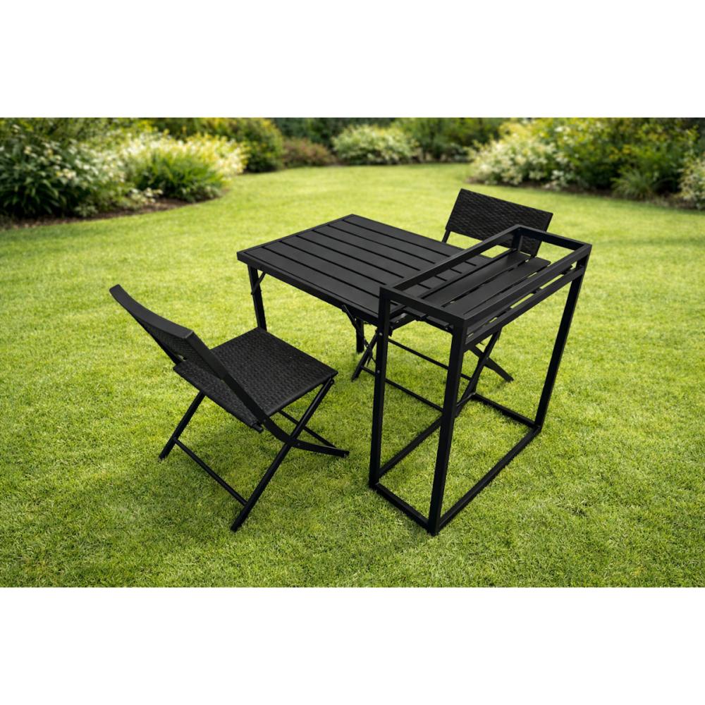 谷村実業　折り畳み棚付きガーデンテーブル＆チェアセット