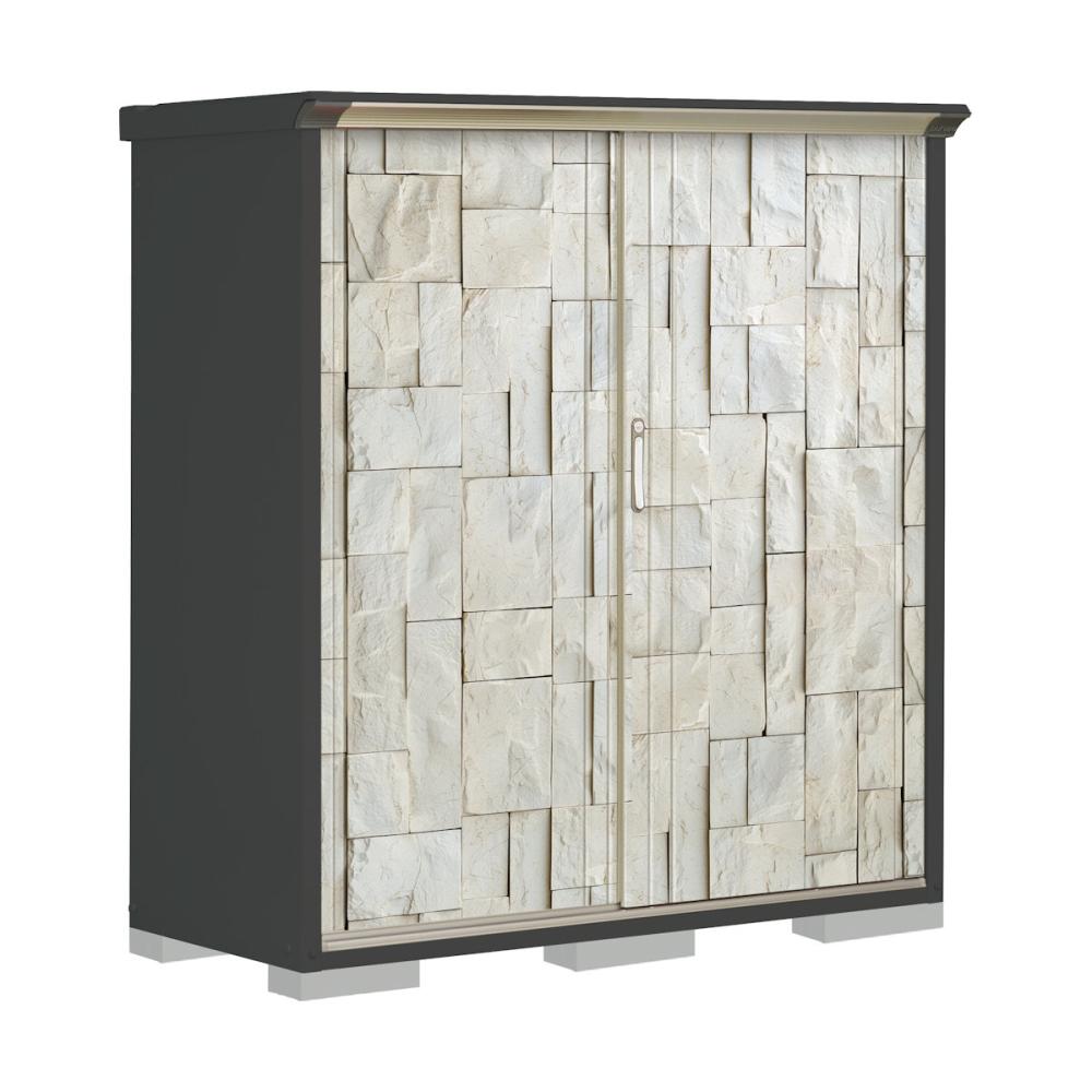 タクボ物置　ペインタ　（ＧＰ）　本体アイボリーブラック　間口１５０×奥行６５×高さ１６０ｍｍ　全面棚タイプ　ＳＤメタル　ＰＹ－１５６ＢＦＥ１