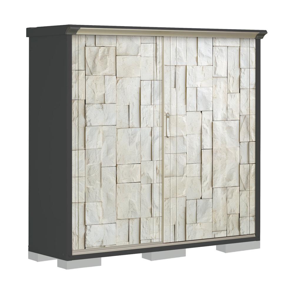 タクボ物置　ペインタ　（ＧＰ）　本体アイボリーブラック　間口１７０×奥行５３×高さ１６０ｍｍ　全面棚タイプ　ＳＤメタル　ＰＹ－１７５ＢＦＥ１