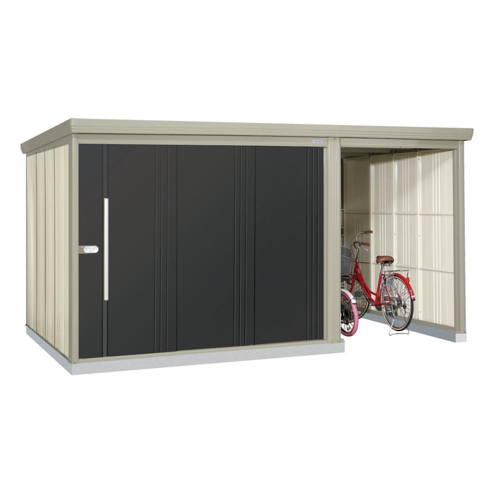 タクボ物置　Ｍｒ．ストックマン　プラスアルファ　間口４０５×奥行２６２ｃｍ　駐輪部間口１８３ｃｍ　多雪型・結露減少屋根　アイボリーブラック　ＴＰ－ＳＺ４０Ｒ２６Ａ