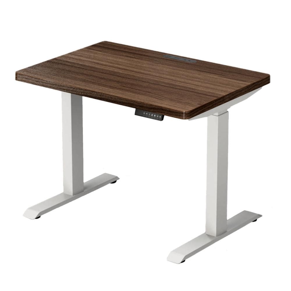 山善　電動昇降デスク　ブラウン／ホワイト　幅１００×高さ７２．５～１１８．５×奥行７０ｃｍ　ＥＬＤ－ＦＳ（ＭＢＫ）Ｕ１０００（ＭＷＨ）