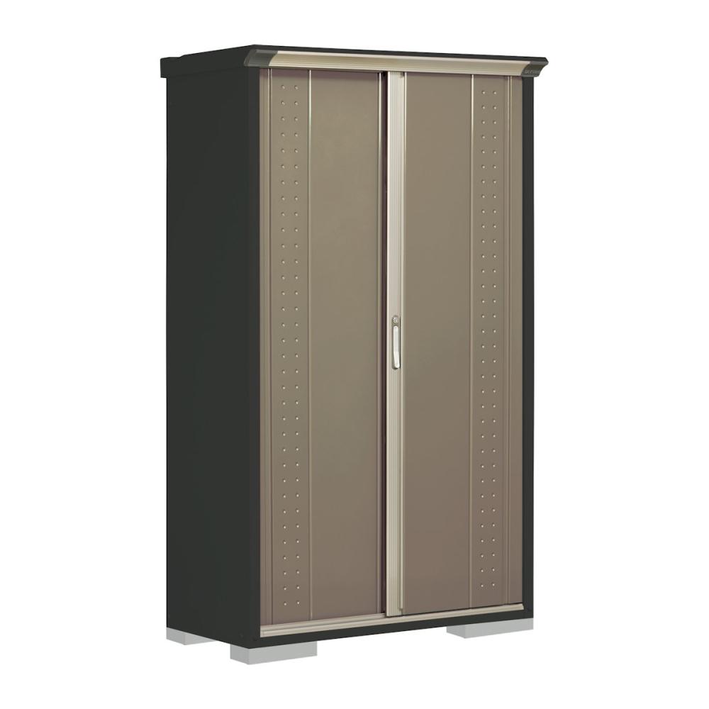 タクボ物置　グランプレステージ ジャンプ　本体アイボリーブラック　間口１１２×奥行５３×高さ１９０ｃｍ　全面棚タイプ　カーボンブラウン　ＧＰＹ－１１５ＡＦＣＢ