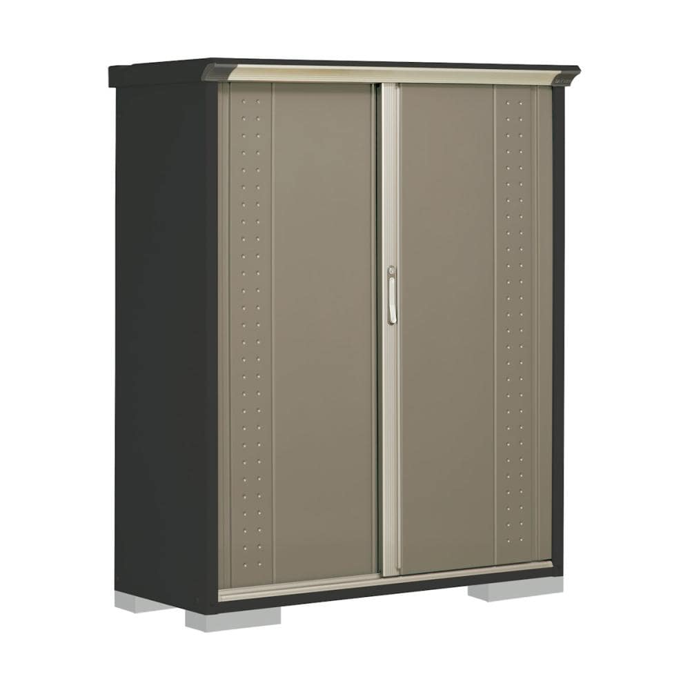 タクボ物置　グランプレステージ ジャンプ　本体アイボリーブラック　間口１３０×奥行５３×高さ１６０ｃｍ　全面棚タイプ　アイボリーブラック　ＧＰＹ－１３５ＢＦＹＫ