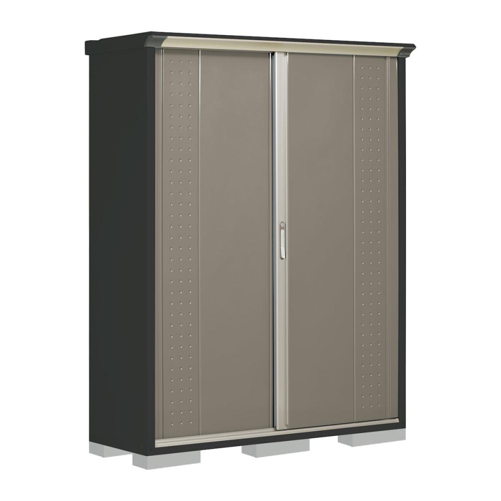 タクボ物置　グランプレステージ ジャンプ　本体アイボリーブラック　間口１５０×奥行５３×高さ１９０ｃｍ　全面棚タイプ　ナッツカーキ　ＧＰＹ－１５５ＡＦＫＡ