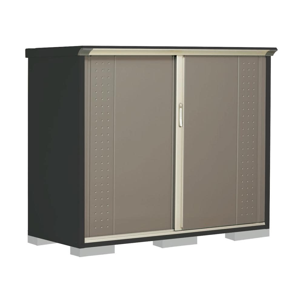 タクボ物置　グランプレステージ ジャンプ　本体アイボリーブラック　間口１７０×奥行７５×高さ１４０ｃｍ　全面棚タイプ　カーボンブラウン　ＧＰＹ－１７７ＣＦＣＢ