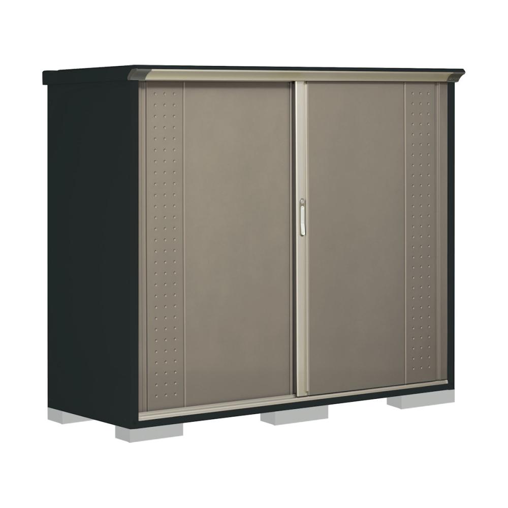 タクボ物置　グランプレステージ ジャンプ　本体アイボリーブラック　間口１８８×奥行７５×高さ１６０ｃｍ　全面棚タイプ　ルミナスシルバー　ＧＰＹ－１９７ＢＦＬＳ