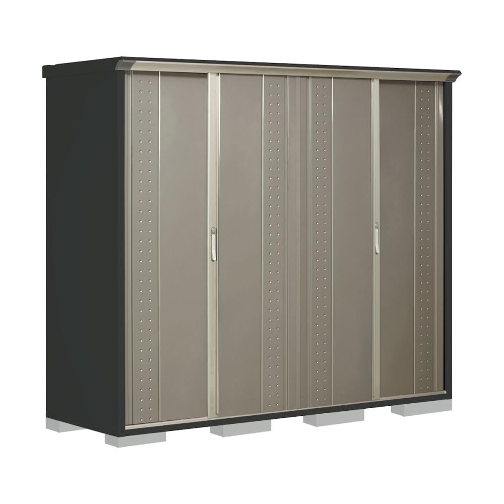 タクボ物置　グランプレステージ ジャンプ　本体アイボリーブラック　間口２２５×奥行７５×高さ１９０ｃｍ　全面棚タイプ　ナッツカーキ　ＧＰＹ－２２７ＡＦＫＡ