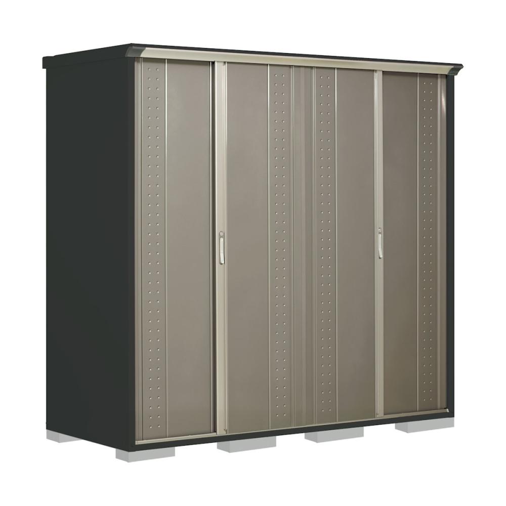 タクボ物置　グランプレステージ ジャンプ　本体アイボリーブラック　間口２２５×奥行９０×高さ２１０ｃｍ　全面棚タイプ　ナッツカーキ　ＧＰＹ－２２９ＨＦＫＡ