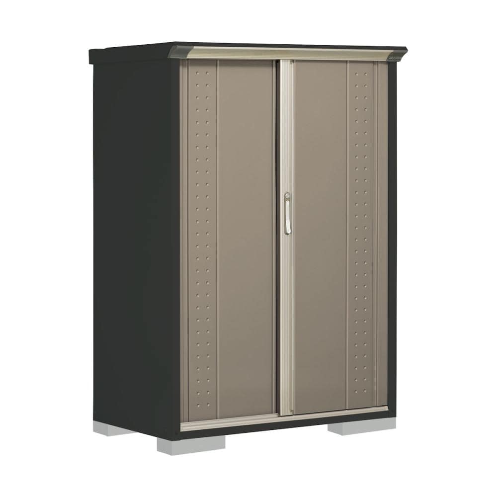 タクボ物置　グランプレステージ ジャンプ　本体アイボリーブラック　間口１１２×奥行６５×高さ１６０ｃｍ　たて置きタイプ　ムーンホワイト　ＧＰＹ－１１６ＢＴＭＷ