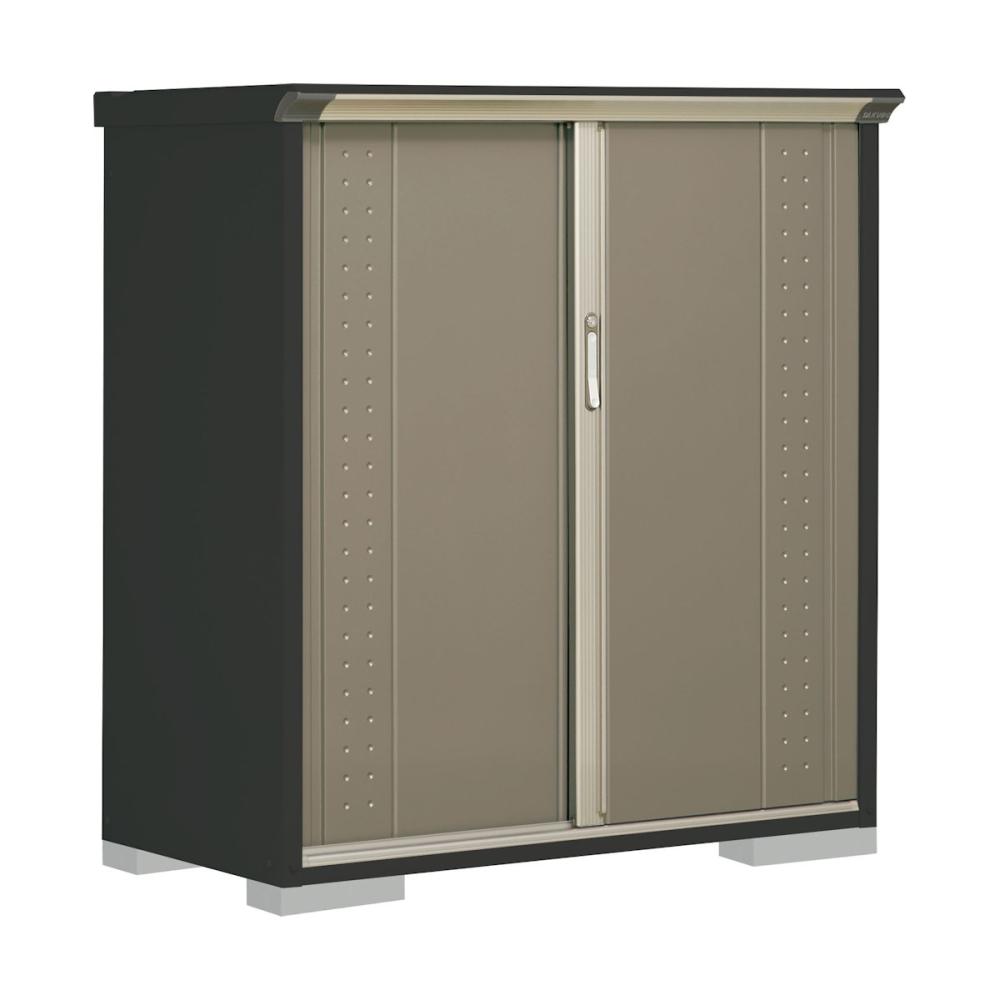 タクボ物置　グランプレステージ ジャンプ　本体アイボリーブラック　間口１３０×奥行６５×高さ１４０ｃｍ　たて置きタイプ　ナッツカーキ　ＧＰＹ－１３６ＣＴＫＡ