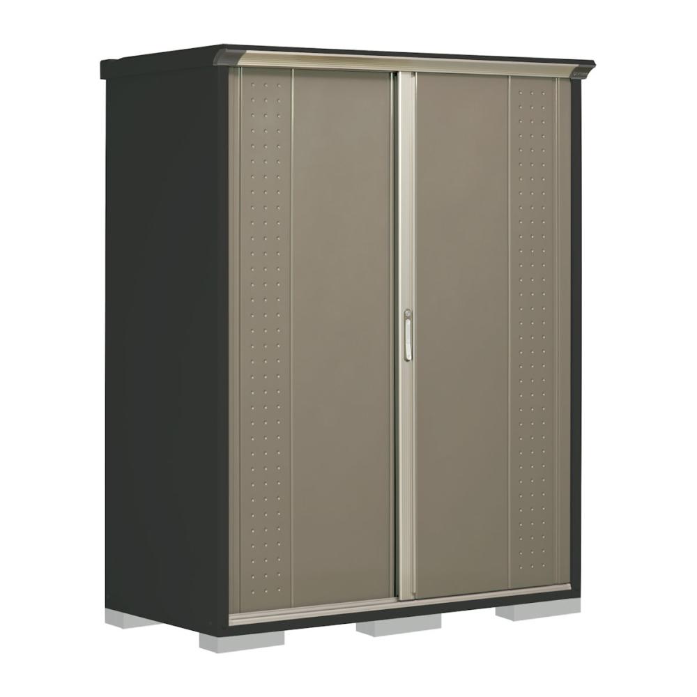タクボ物置　グランプレステージ ジャンプ　本体アイボリーブラック　間口１５０×奥行７５×高さ１９０ｃｍ　たて置きタイプ　ナッツカーキ　ＧＰＹ－１５７ＡＴＫＡ