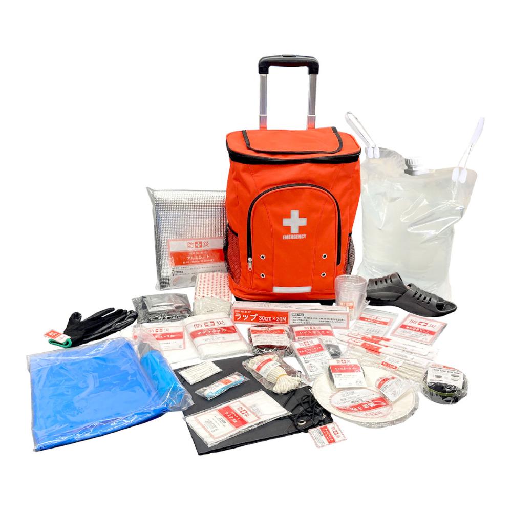 ＹＡＭＡＺＥＮ（山善）　リュック＆キヤリー型防災バッグ　３０点セット　ＹＫＢ－３０Ｒ