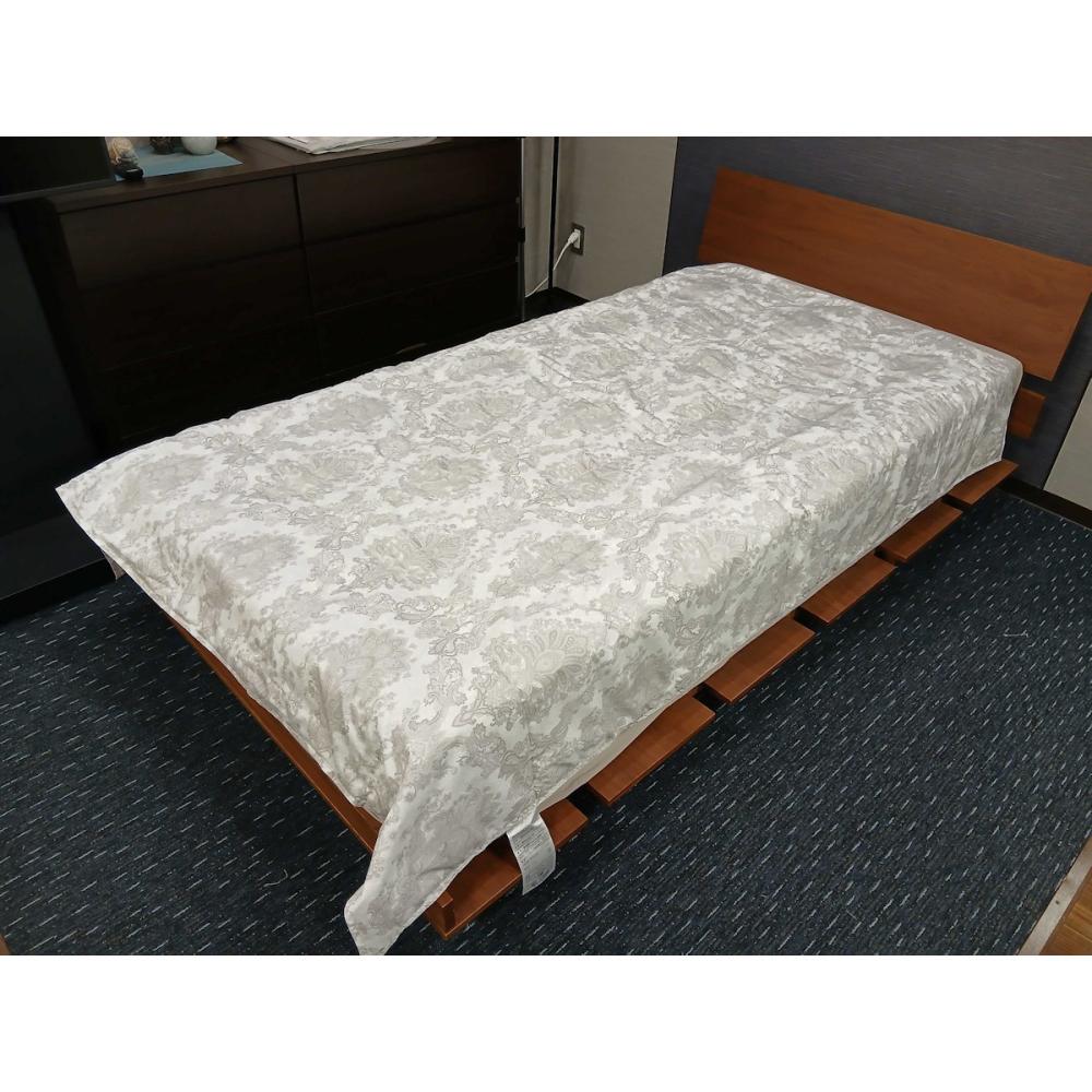 西川　ウォッシャブルダウンケット　グレー　シングルロング　１５０×２１０ｃｍ